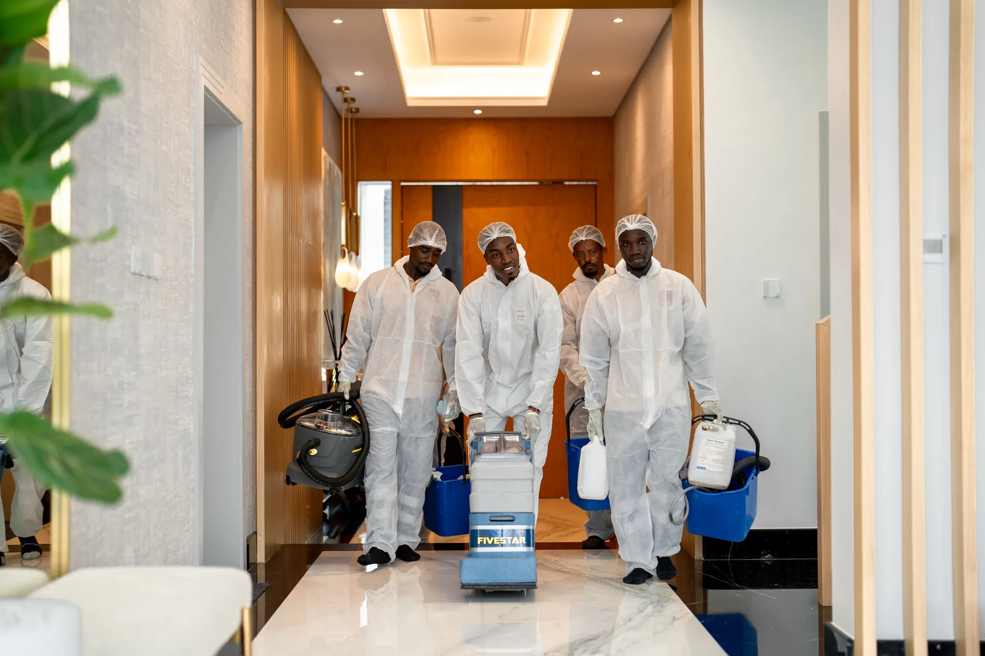 The Endeavor Cleaning team arriving on site in Dubai